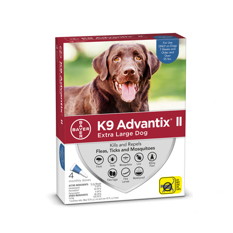 K9 Advantix II Extra Large Dog 55+lb Dark Blue 4pk