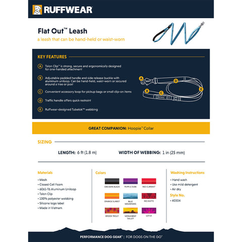 Ruffwear Flat Out Leash Brook Trout - DISC