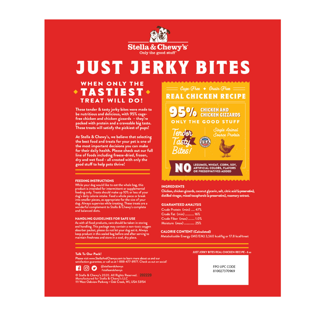 Stella & Chewy's Just Jerky Bites Chicken  6oz
