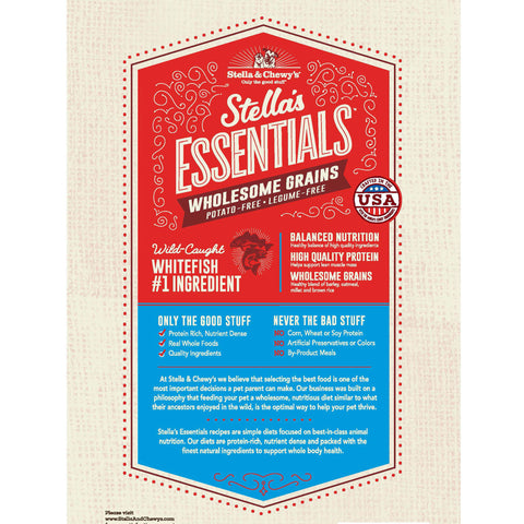 Stella & Chewy's Dog Essentials Whitefish & Salmon Ancient Grains